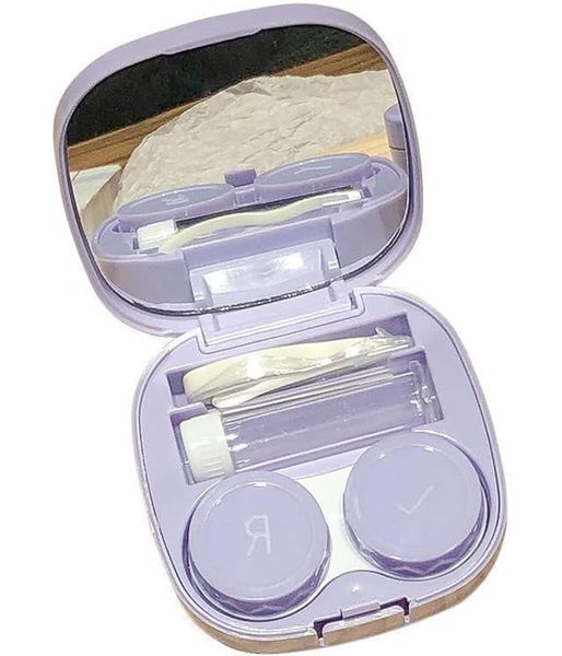 Contact Lens Case,Portable,Remover Tool Kit with Mirror Solution Bottle