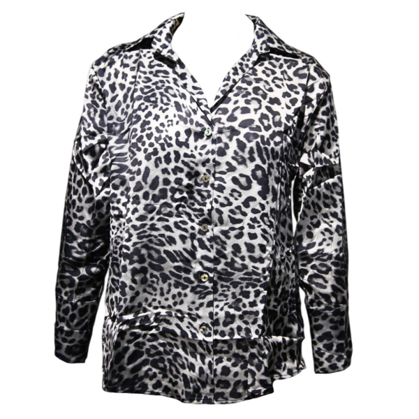 Missy Missi Grey Leopard Print Button-Down Shirt