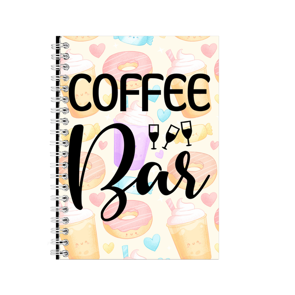 Coffee Bar A5 Notebook Pad with Lines Trendy Graphic Birthday Present 024