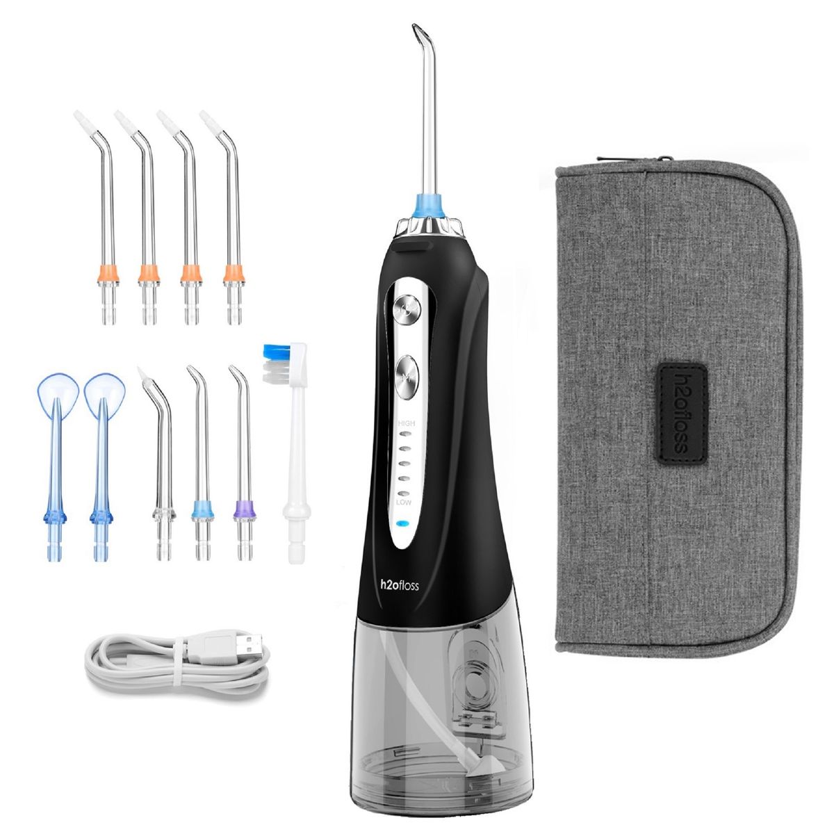 H2ofloss Orthodontic Pro Water flosser with Travel bag & professional ...