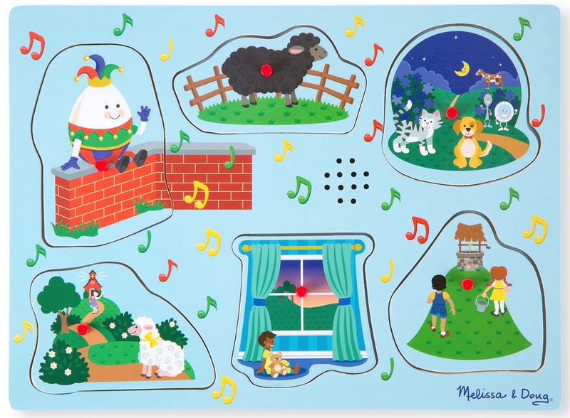 Melissa &amp; Doug Nursery Rhymes 2 Wooden Sound Puzzle (6 Piece)