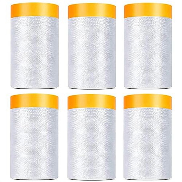 6 Pack Tape And Drape 1 8X62 3 Ft Pre-Taped Masking Film