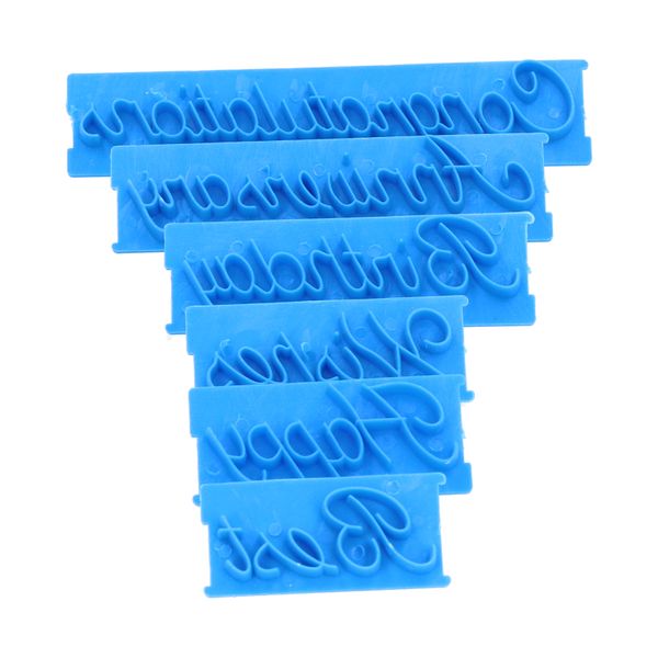 Word Cake Stamp Blue - 6 Pieces