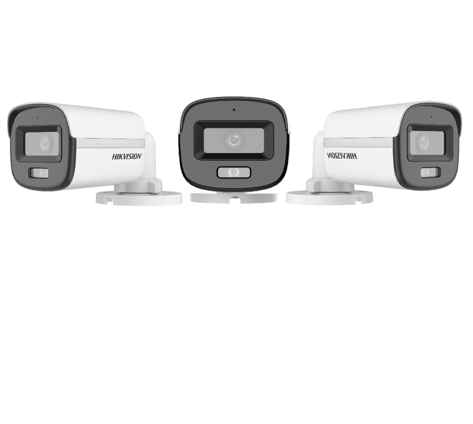 Hikvision 24/7 Color Metal Bullet | Smart Hybrid Light &amp; Audio | 3 Pack