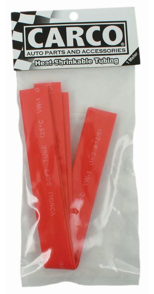 Carco Heat Shrink Tubing - 12mm x 1 Meter - Red