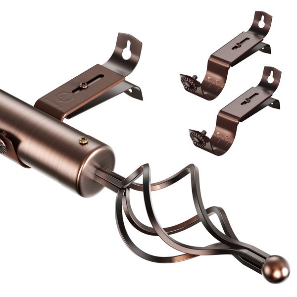 Dezvous Expandable Curtain Rod With Twisted Cage Finial 2m