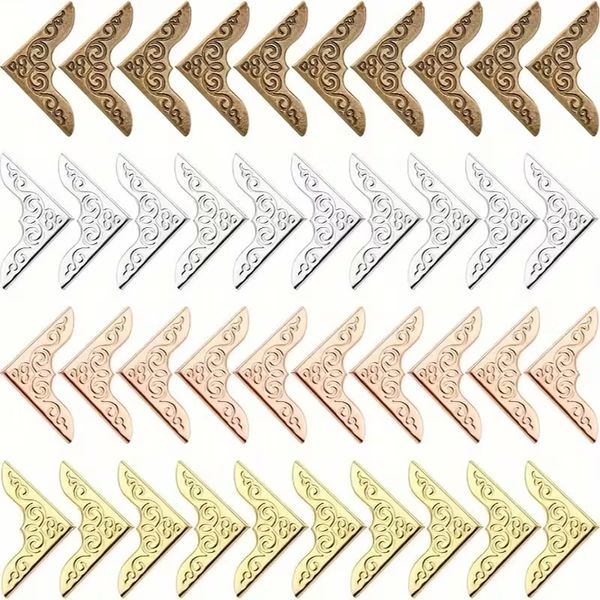 Craft DIY Metal Corner Protectors 60 Pack Vintage Book Edge Guards (2.21cm)