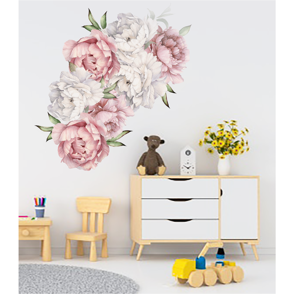 Pink Peonies Nursery Decals - Medium 60cm x 60cm