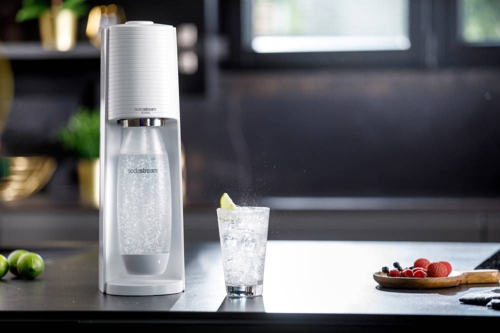 SodaStream Terra White Sparkling Water Maker & 1L Bottle + CO2