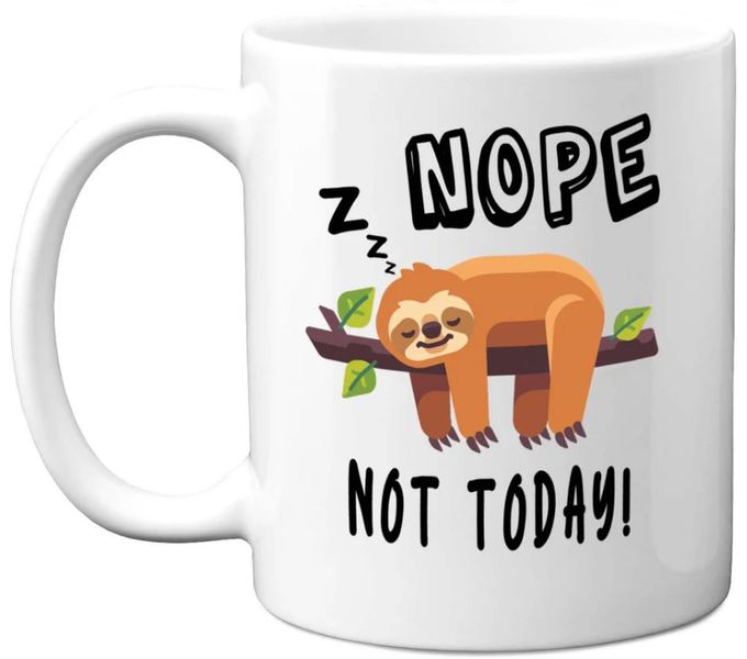 Nope Not Today Sloth Lazy Cute Birthday Christmas Gift Premium Coffee Mug