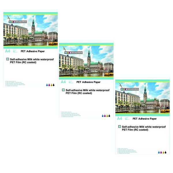 Printable Vinyl Sticker Paper A4 Adhesive - Milk White (30 Sheets)