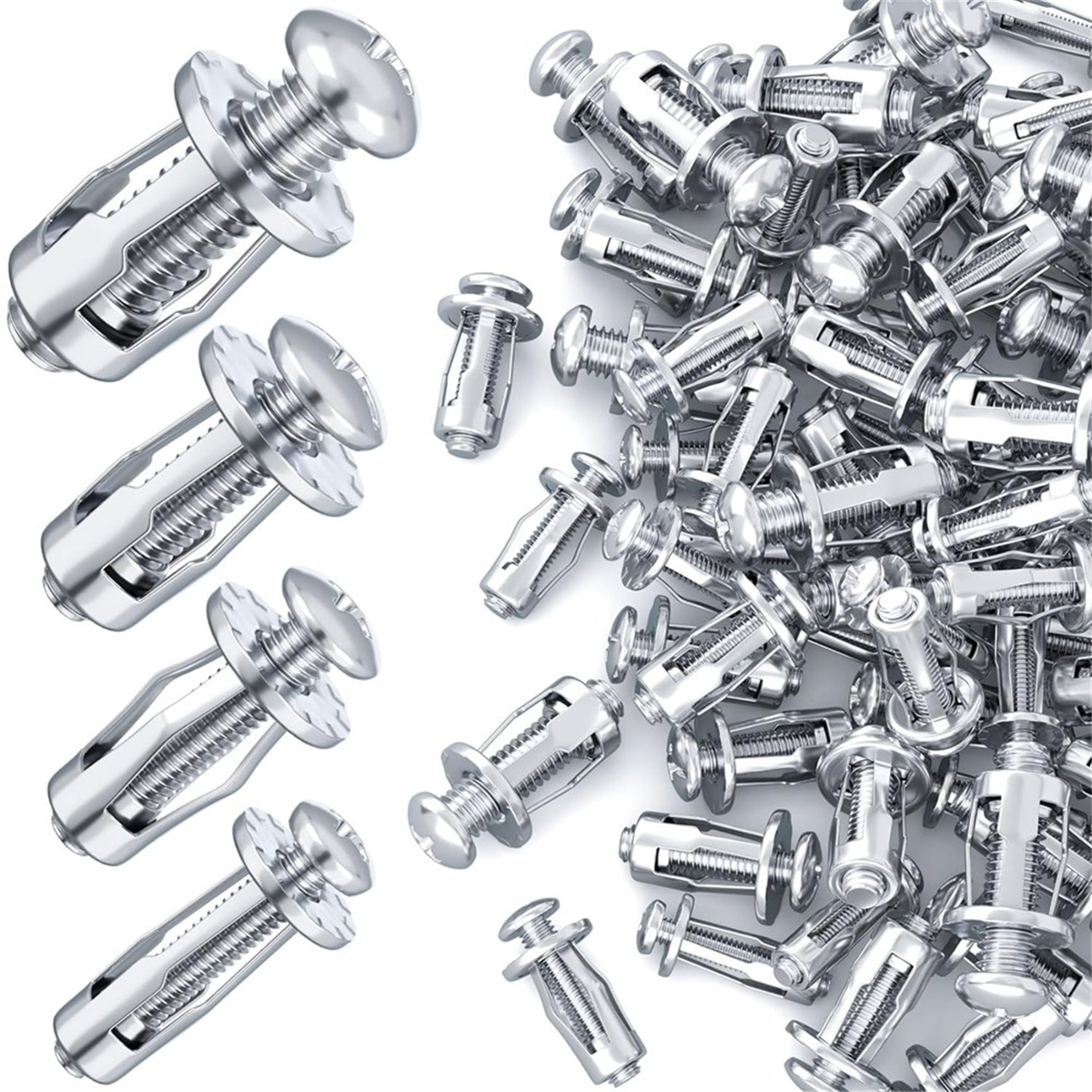 40pcs M 4 M5 M6 M8 Petal Nuts,Expansion Screw Jack Nut,Silver