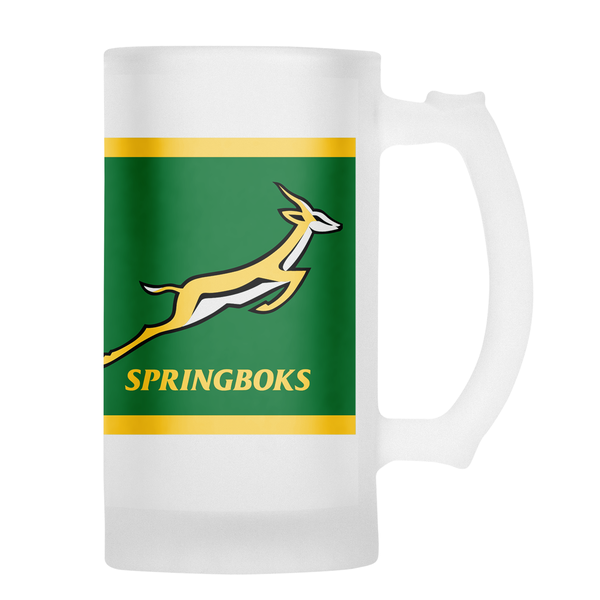 SPRINGBOKS Rugby Back-to-Back World Cup CHAMPIONS Frosted Beer Mug