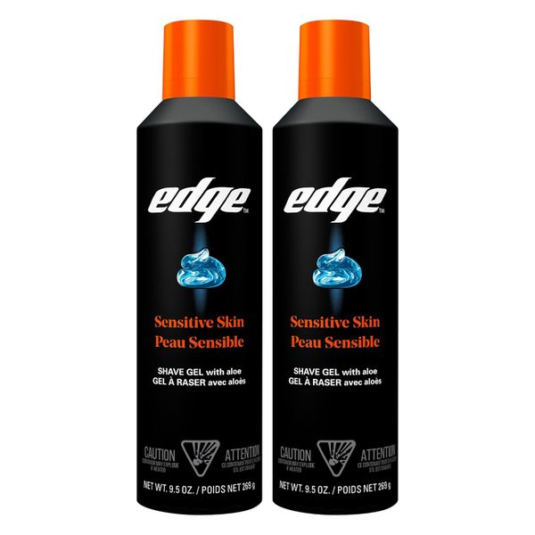 Edge - Shaving Gel for Men, 2 Pack Mens Shave Gel with Aloe - 280ml