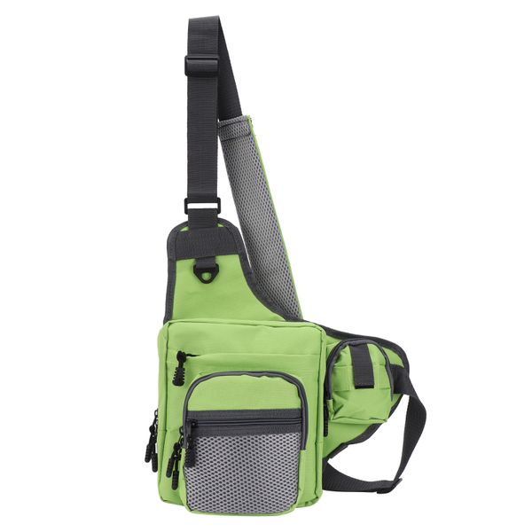 Green Adjustable Fishing Tackle Crossbody Bag