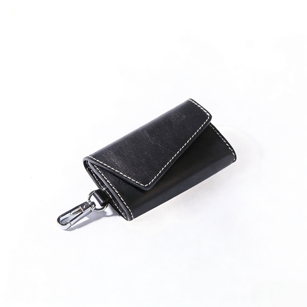 Handmade Vegetable Tanned Leather Key Holder, Snap Button Key Case Slots