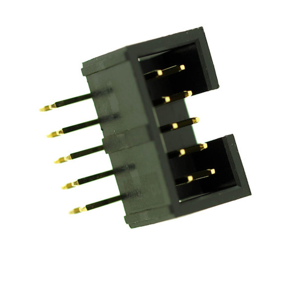 10 Way Double Row Right Angled Gold Plated Box Header - 2.54mm