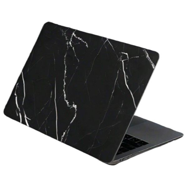 Hard Shell Marble Printed Design Case For MacBook M1 - Black