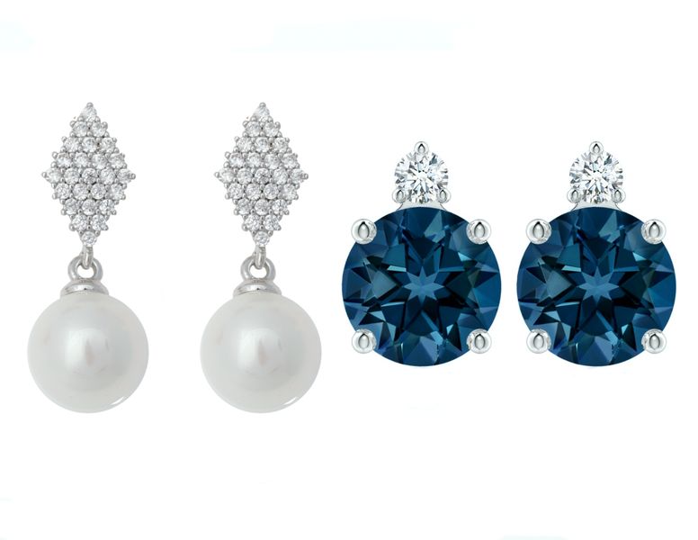 Civetta Spark Harper &amp; Mimi Studs with Swarovski Denim Blue Crystal