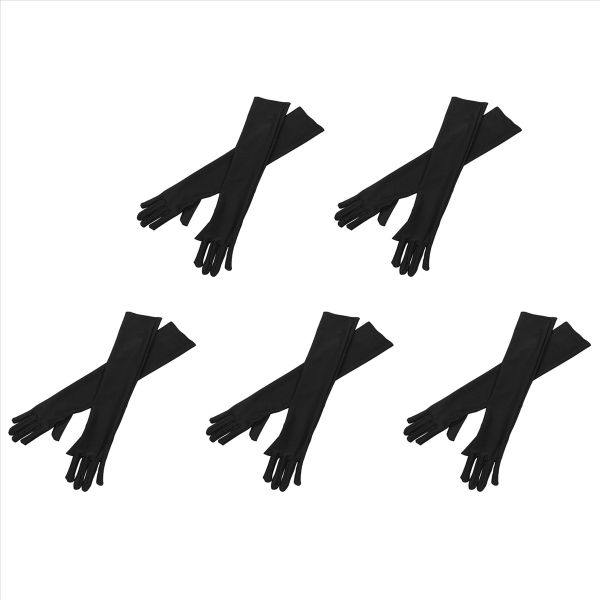 10X Lady Satin Gloves Formal Party Festival Long Black