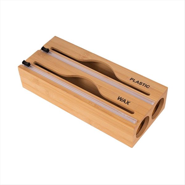 Plastic Wrap Dispenser With Slide Cutter &amp; Labels For Kitchen 1 Grid