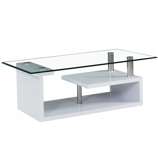 Coffee Table- Glass Top- White