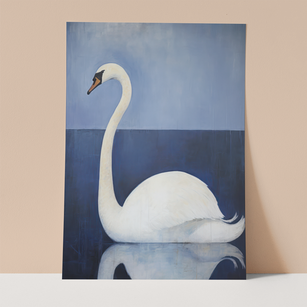 Swan on Lake Wall Print