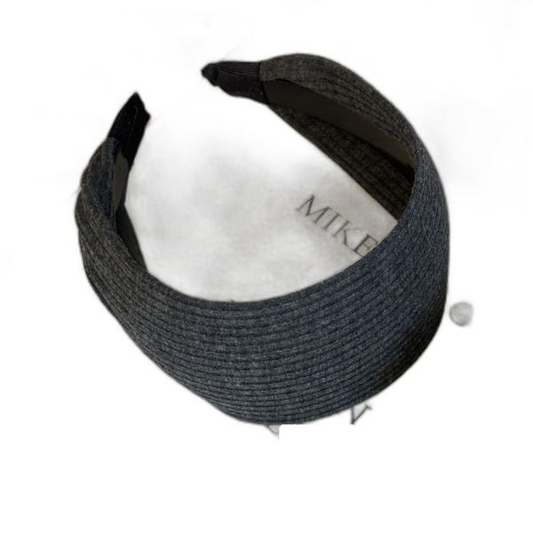 French Knitted Grey Widened Headband for Women