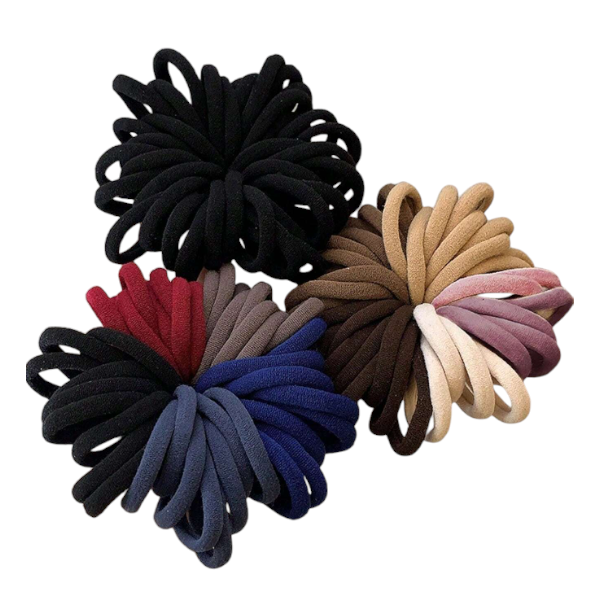 Soft Elastic Hair Ties - Multicolor - 100 Piece