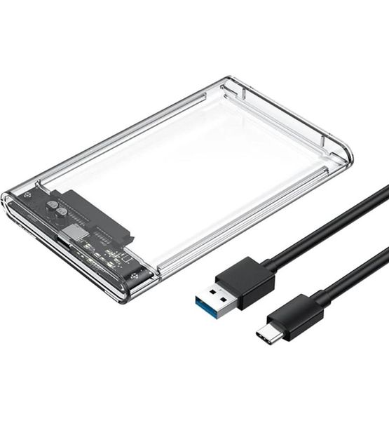 PTech 2.5" Transparent SATA Hard Drive Enclosure with USB Type-C Output