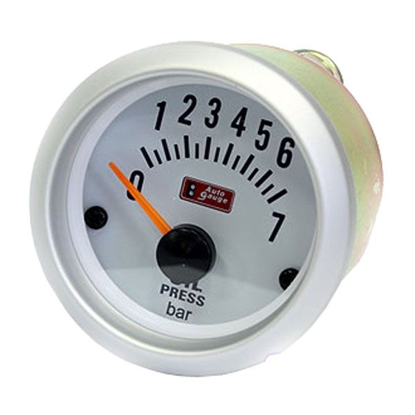 Autogauge Silver Trim 2 Inch Oil Pressure Gauge