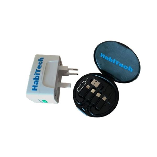 Universal World Travel Adapter &amp; 60W 5-in-1 Charging Cable Set All-in-one