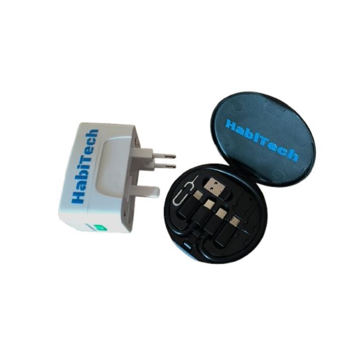 Universal World Travel Adapter & 60W 5-in-1 Charging Cable Set All-in-one