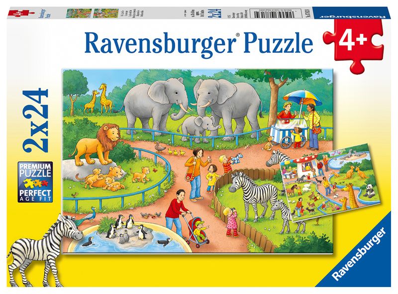 Ravensburger 2X24 Piece Puzzles-A Day At The Zoo
