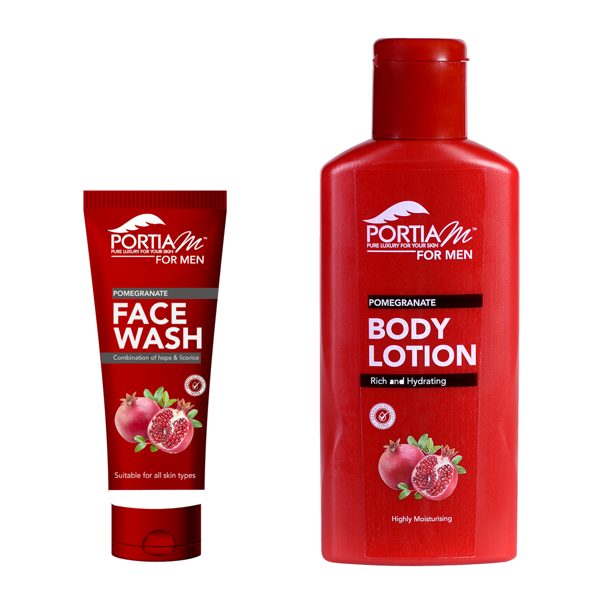 Portia M For Men Pomegranate Face Wash 150ml & Body Lotion 400ml Shop