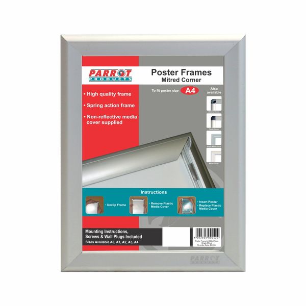 Parrot Poster Frame - Aluminium with Mitred Corners - A4