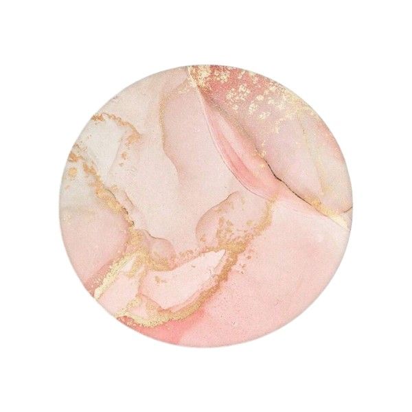 Warm Look Marble Mouse Pad With Non-Slip base &amp; Gold Accents - Light Pink