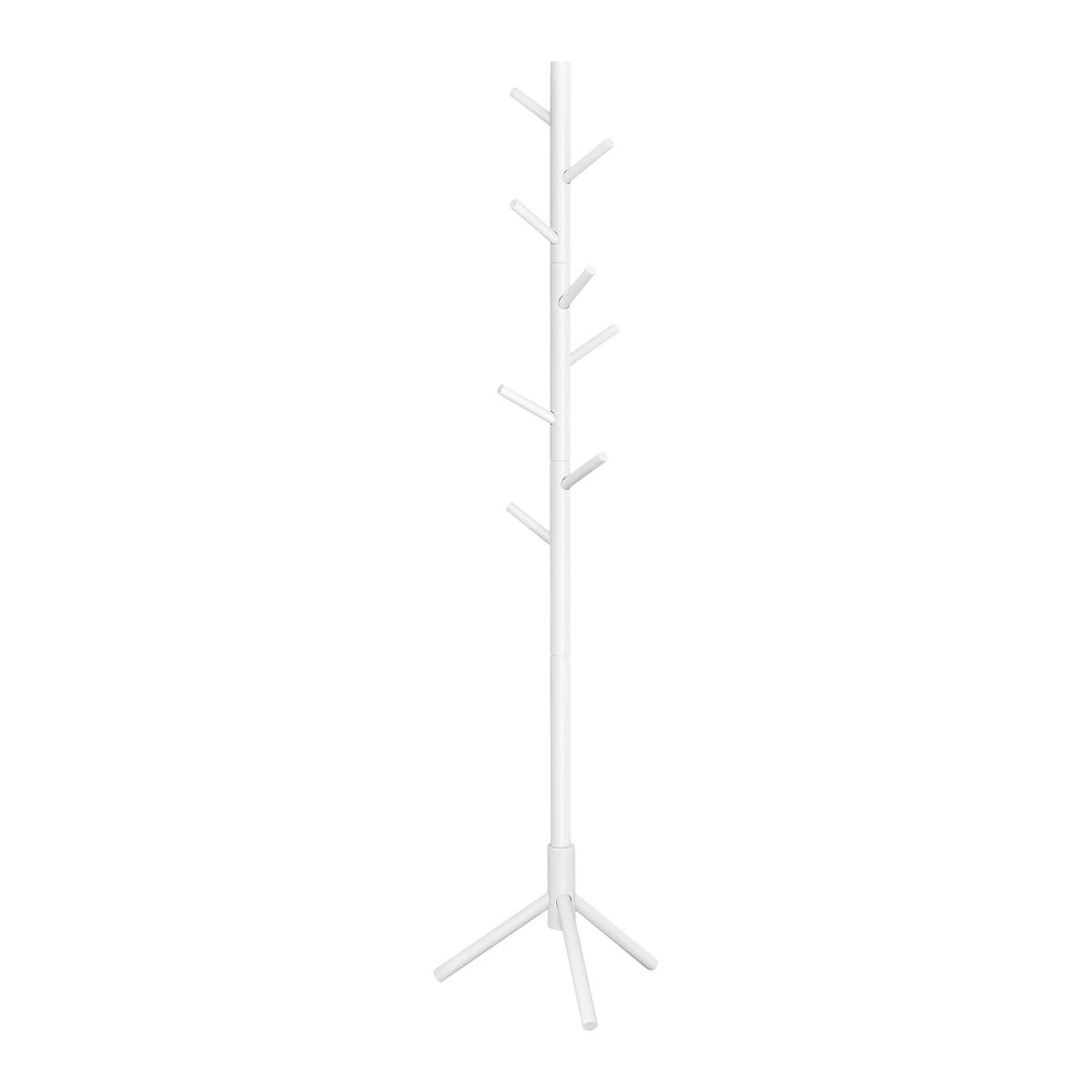 Mix Box 172cm Beech Wooden Coat Hat Hanger with 8 Hooks, Adjust 3 heights