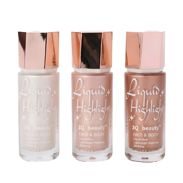 3 Pieces Mixed Color Liquid Highlighter Face &amp; Body Shimmer Glow