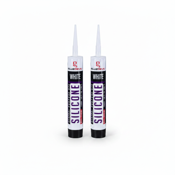 Glue Devil 260ml White RTV Silicone Sealant for Waterproof Sealing - 2 Pack