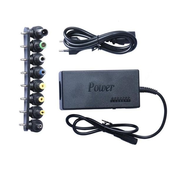 96W Universal Laptop Charger 12-24V AC DC-6 Output Terminals with 8 Options