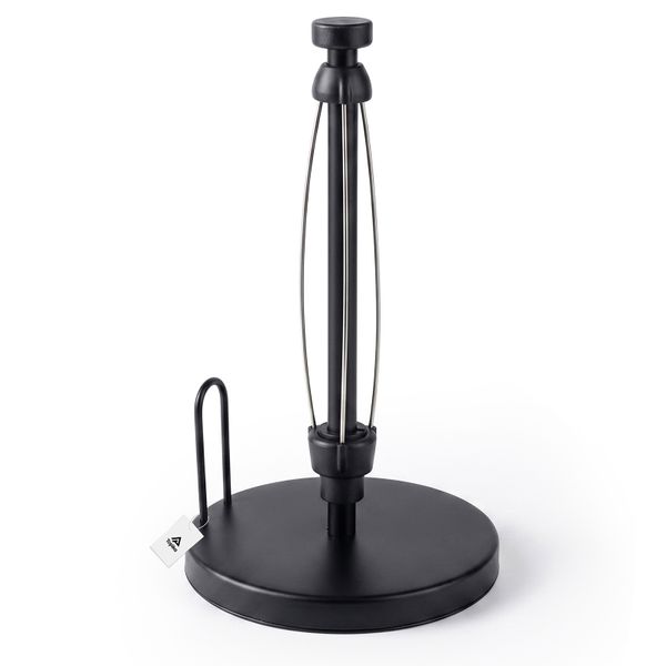 Topika - Black Paper Towel Holder, Stainless Steel Kitchen Towel Holder