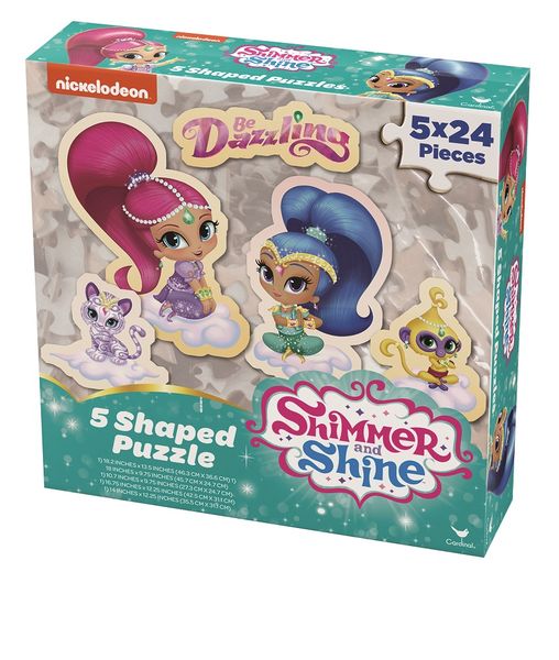 Shimmer &amp; Shine 5 Shaped Puzzles In Box