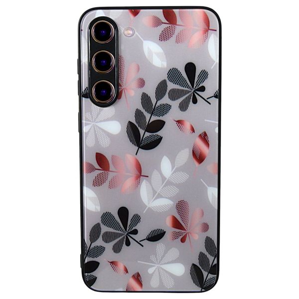 Phone Case with Leaf Pattern and Pro Cam Compatible with Samsung S23+ - Multicolor