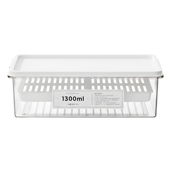 Ergonomic Large Food Storage Container With Lid - White