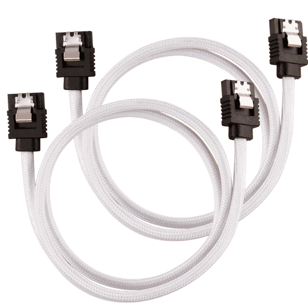 Premium Sleeved SATA 6Gbps 60cm Cable - White