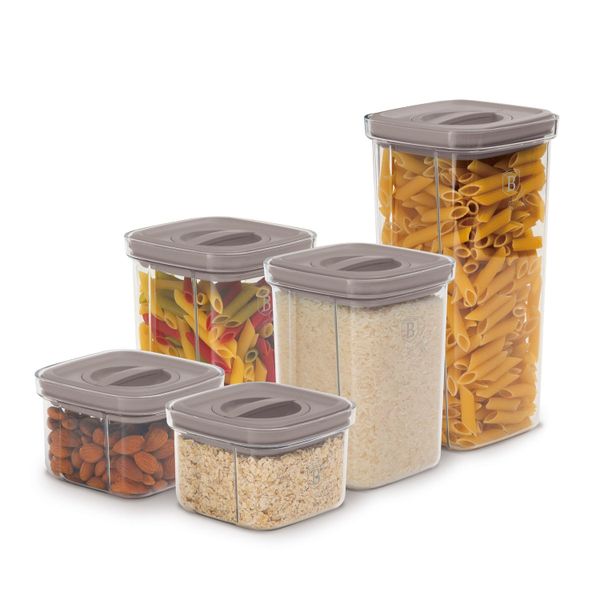 Berlinger Haus 5-Piece Airtight Canister Set - Taupe
