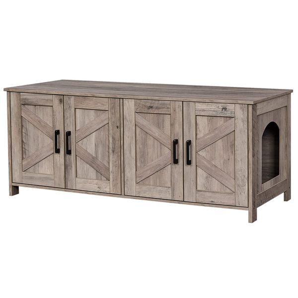 Cat House, Wooden Cat Litter Box Enclosure,Pet House Fit Most of Litter Box