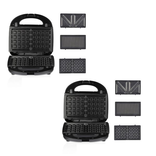 2 Pieces 3-in-1 Steak Maker, Sandwich Maker, and Waffle Maker