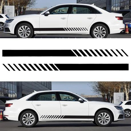 Universal 2x Car Racing Black Long Stripe Graphic Side Body Vinyl Decals, Shop Today. Get it Tomorrow!